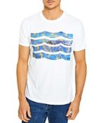 Sol Angeles Cobalt Floral Waves Graphic Tee