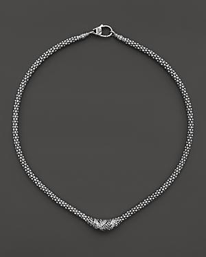 Lagos Sterling Silver Embrace Diamond Station Rope Necklace, 16
