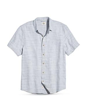 Marine Layer Selvage Dash Stripe Print Short Sleeve Shirt