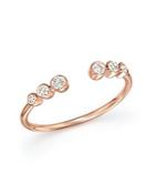 Diamond Bezel Ring In 14k Rose Gold, .20 Ct. T.w.