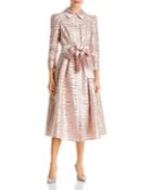 Teri Jon By Rickie Freeman Metallic Burnout A Line Shirt Dress
