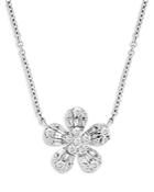 Bloomingdale's Diamond Flower Pendant Necklace In 14k White Gold, 18, 0.28 Ct. T.w. - 100% Exclusive