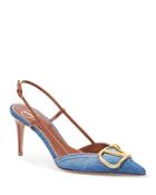 Valentino Garavani Women's Denim Slingback Pumps