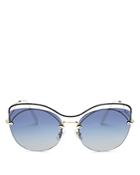 Miu Miu Mirrored Cat Eye Sunglasses, 60mm