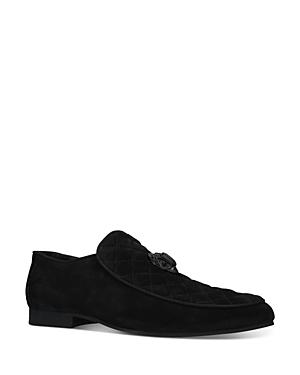Kurt Geiger London Men's Hugh Eagle Head Quilted Velvet Slip On Loafers