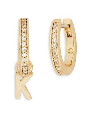 Kate Spade New York Tiny Twinkles K Charm Huggie Hoop Earrings