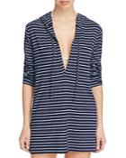 Tommy Bahama Striped Hoodie Swim Cover Up