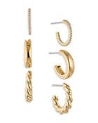Nadri Golden Hour Pave Huggie Hoop Earrings In 18k Gold Plated, Set Of 3