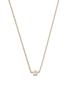 Zoe Chicco 14k Yellow Gold Itty Bitty Symbols Crown Pendant Necklace, 14-16