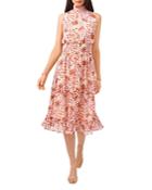 1.state Sleeveless Printed Smocked Dress
