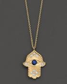 Meira T Diamond Hamsa And 14k Yellow Gold Necklace, 16