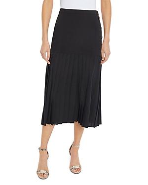 Misook Pleated Drop Waist Midi Skirt