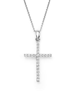 Diamond Cross Pendant Necklace In 14k White Gold, 0.25 Ct. T.w. - 100% Exclusive