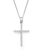 Diamond Cross Pendant Necklace In 14k White Gold, 0.25 Ct. T.w. - 100% Exclusive