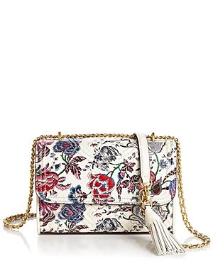 Tory Burch Fleming Small Convertible Floral Leather Shoulder Bag