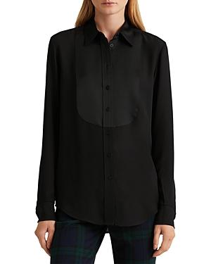 Lauren Ralph Lauren Georgette Tuxedo Shirt