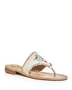 Jack Rogers Parrots Embroidered Thong Sandals
