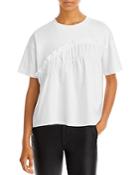 Jason Wu Asymmetric Ruffle Trim Tee