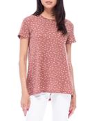 B Collection By Bobeau Dotted Swing Hem Tee