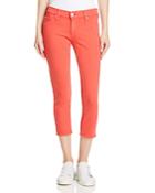 True Religion Casey Cropped Jeans In Red