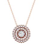 Bloomingdale's Diamond Halo Pendant Necklace In 14k Rose Gold, 0.50 Ct. T.w. - 100% Exclusive