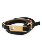 Allsaints Leather Latch Wrap Bracelet