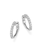 Diamond Hoop Earrings In 14k White Gold, .75 Ct. T.w. - 100% Exclusive