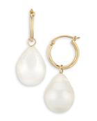 Bloomingdale's Baroque Pearl Drop Hoop Earrings In 14k Gold - 100% Exclusive