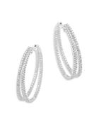 Bloomingdale's Diamond Inside-out Double Hoop Earrings In 14k White Gold, 1.0 Ct. T.w. - 100% Exclusive