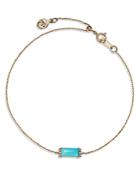 Bloomingdale's Turquoise & Diamond Accent Chain Bracelet In 14k Yellow Gold - 100% Exclusive