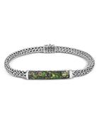 John Hardy Sterling Silver Classic Chain Extra Small Bracelet With Green Tourmaline, Chrome Diopside & Peridot