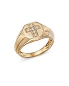 Bloomingdale's Men's Diamond Cross Ring In 14k Yellow Gold, 0.25 Ct. T.w. - 100% Exclusive