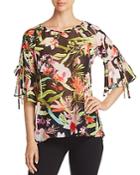 Status By Chenault Floral Bell-sleeve Top