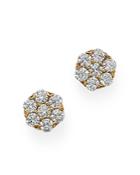 Bloomingdale's Round Cut Diamond Cluster Stud Earrings In 14k Yellow Gold, 0.5 Ct. T.w. - 100% Exclusive