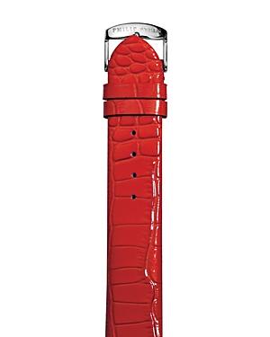 Philip Stein Red Patent Lizard Embossed Watch Strap, 18mm