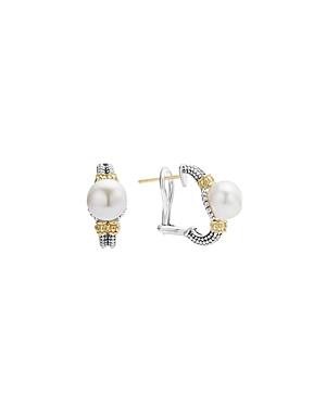 Lagos 18k Gold And Sterling Silver Luna Earrings With Cultured Freshwater Pearls