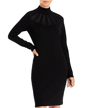 T Tahari Ribbed Illusion Stripes Dress