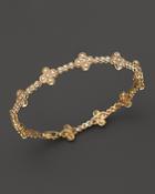 Diamond Clover Bracelet In 14k Yellow Gold, .50 Ct. T.w.