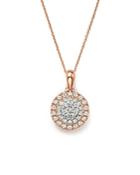 Bloomingdale's Diamond Halo Pendant Necklace In 14k White & Rose Gold, .50 Ct. T.w.