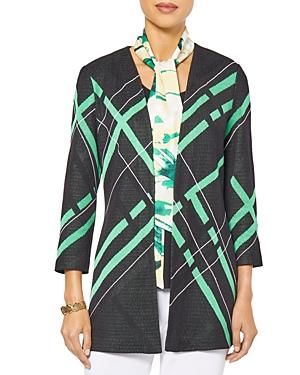 Misook Diagonal Plaid Knit Jacket