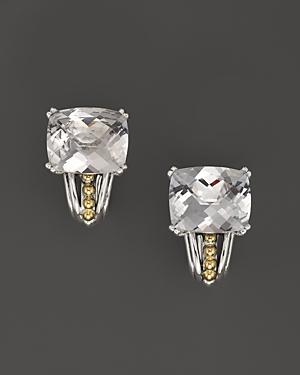 Lagos 18k Gold And Sterling Silver Prism White Topaz Earrings