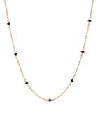 David Yurman 18k Yellow Gold Cable Collectibles Bead & Chain Necklace With Black Spinel, 36