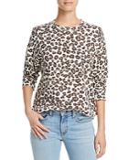 Monrow Leopard Print Seamed Sweatshirt