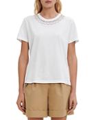 Maje Topalina Embellished Cotton T-shirt