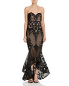 Bariano Lois Strapless Fishtail Lace Gown