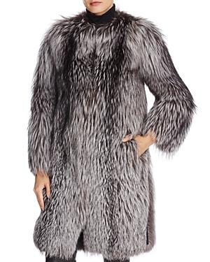 Maximilan Furs Leather-trim Fox Fur Coat