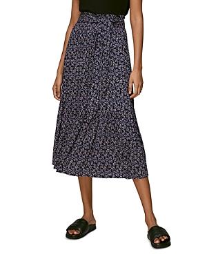 Whistles Kinetic Print Tie Front Skirt