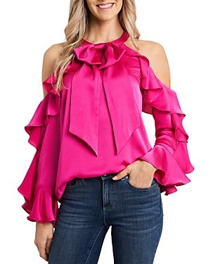 Cece Cold Shoulder Ruffle Blouse