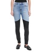 7 For All Mankind Pieced High Waisted Skinny Jeans In Lv Verve W