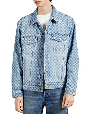 Ted Baker Checkerboard Oversized Denim Trucker Jacket